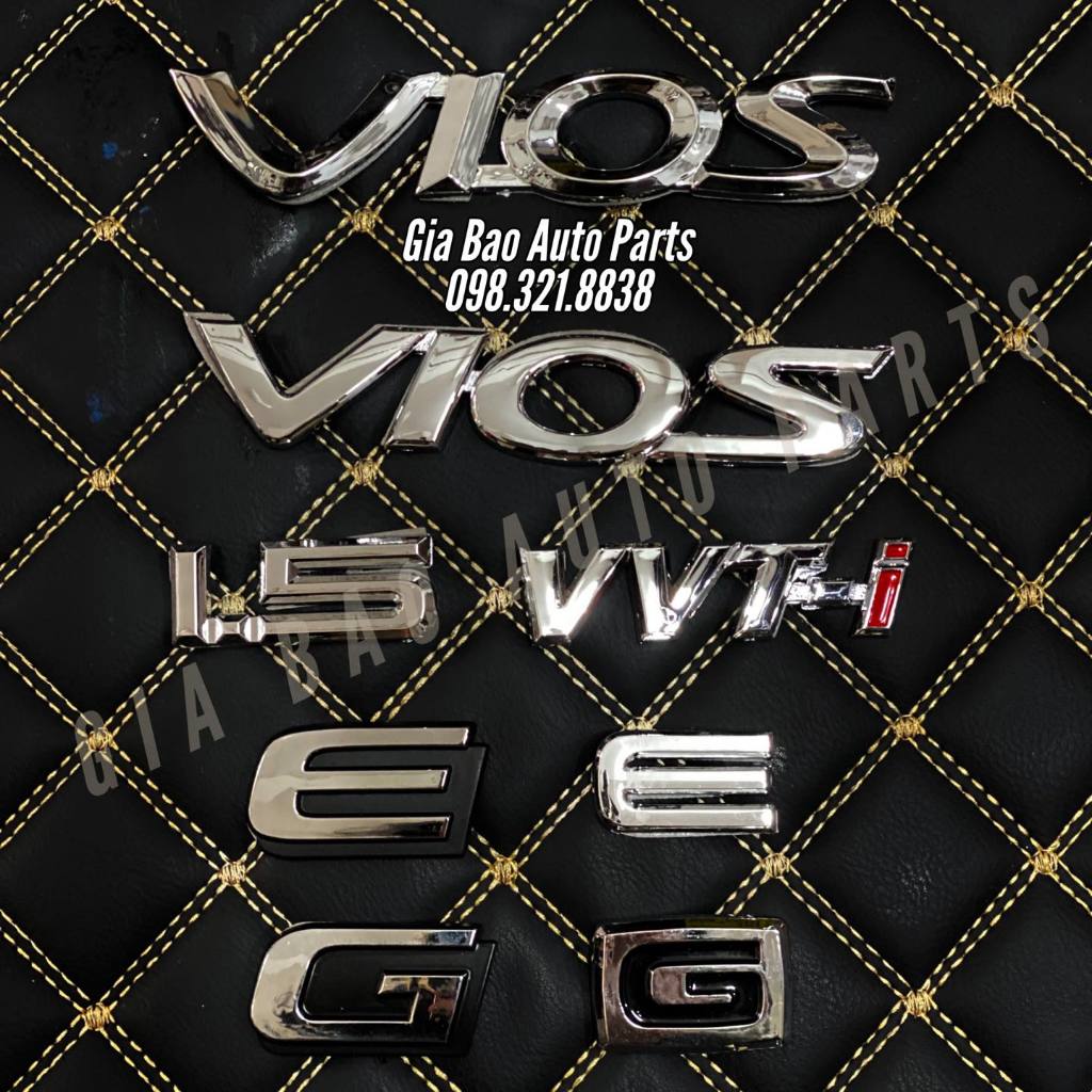 Toyota Vios 汽車貼紙套裝 - 立體尾貼 Vios、E、G、VVTI、1.5 的徽標 - 店鋪實拍