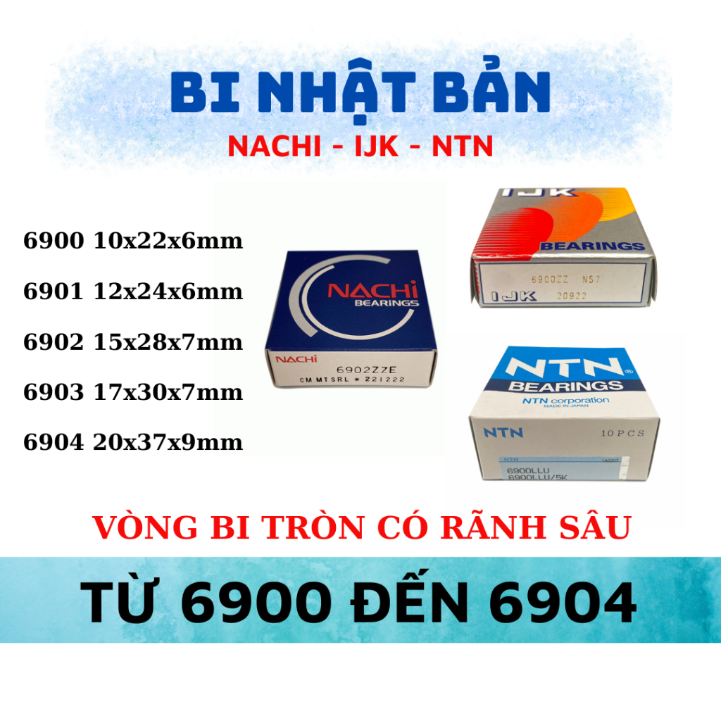 (軸承) Nachi 軸承 - IJK - NTN 6900、6901、6902、6903、6904