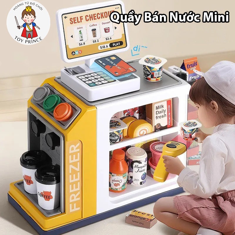 迷你超市商店玩具 - 便利店現金包括 48 個配件和兒童咖啡機銷售