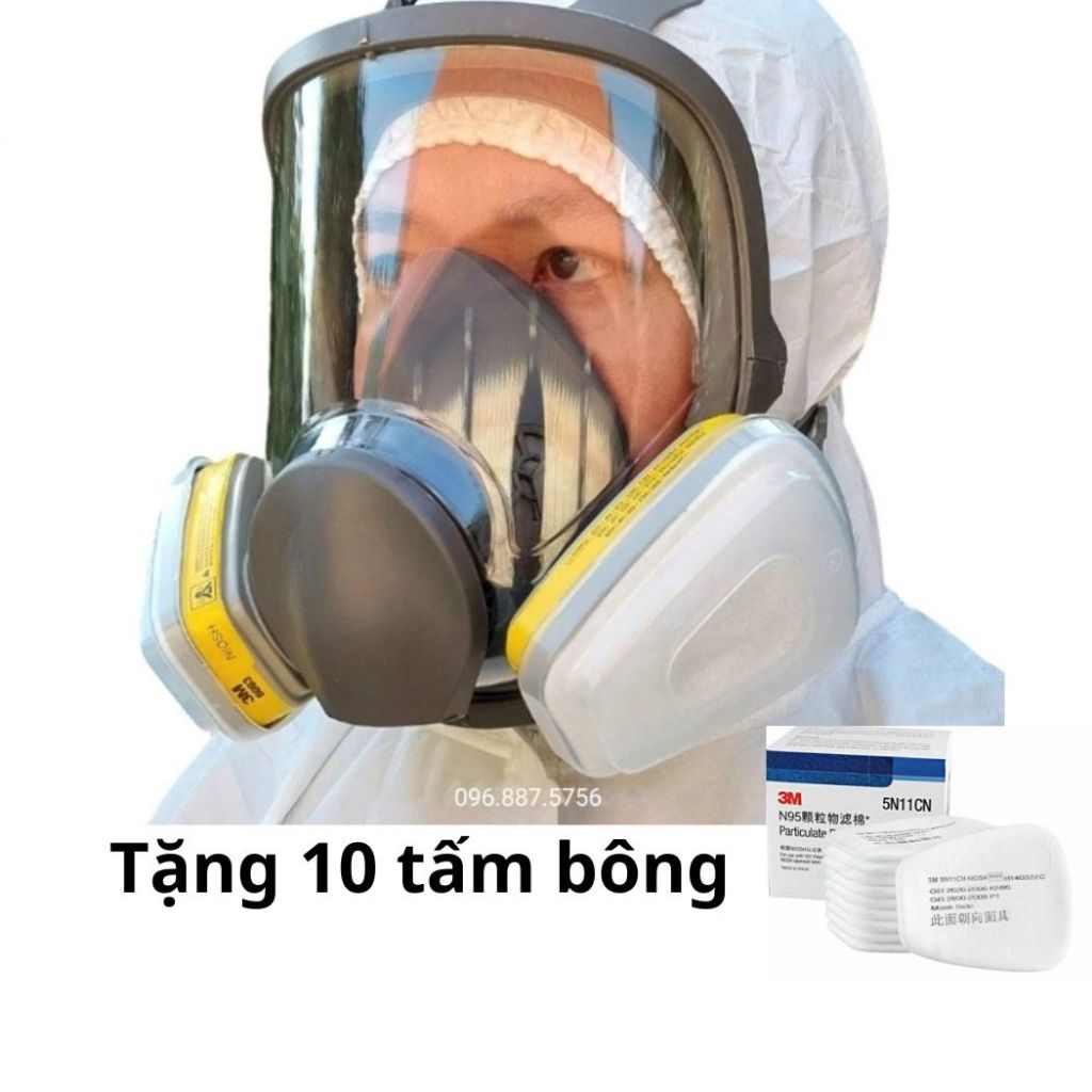 3m 6800 Phin 防毒面具 3M 6003,面罩,化學噴霧,免費 10 張棉片,全 7 個細節