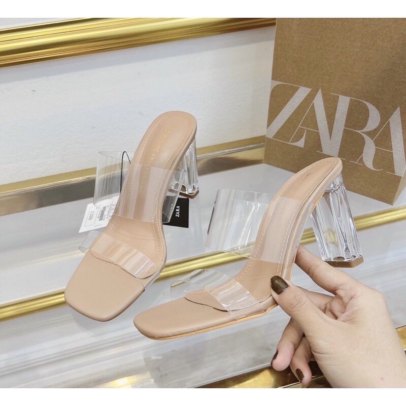 Zara 透明綁帶高跟鞋 7 厘米和 9 厘米奢華