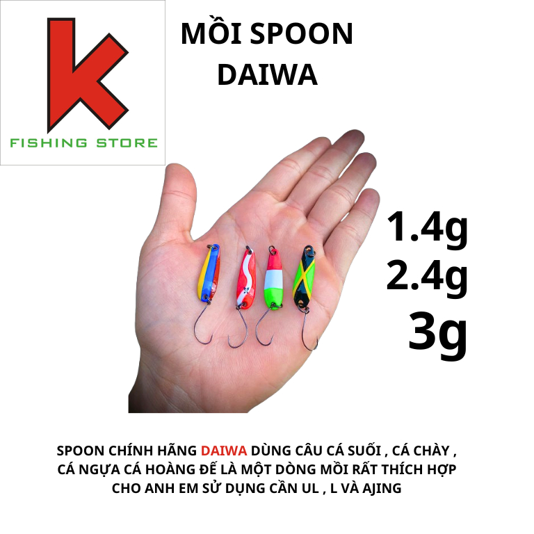 Spoon DAIWA 釣魚溪流土壤杵 1.4g 2.4g 3g