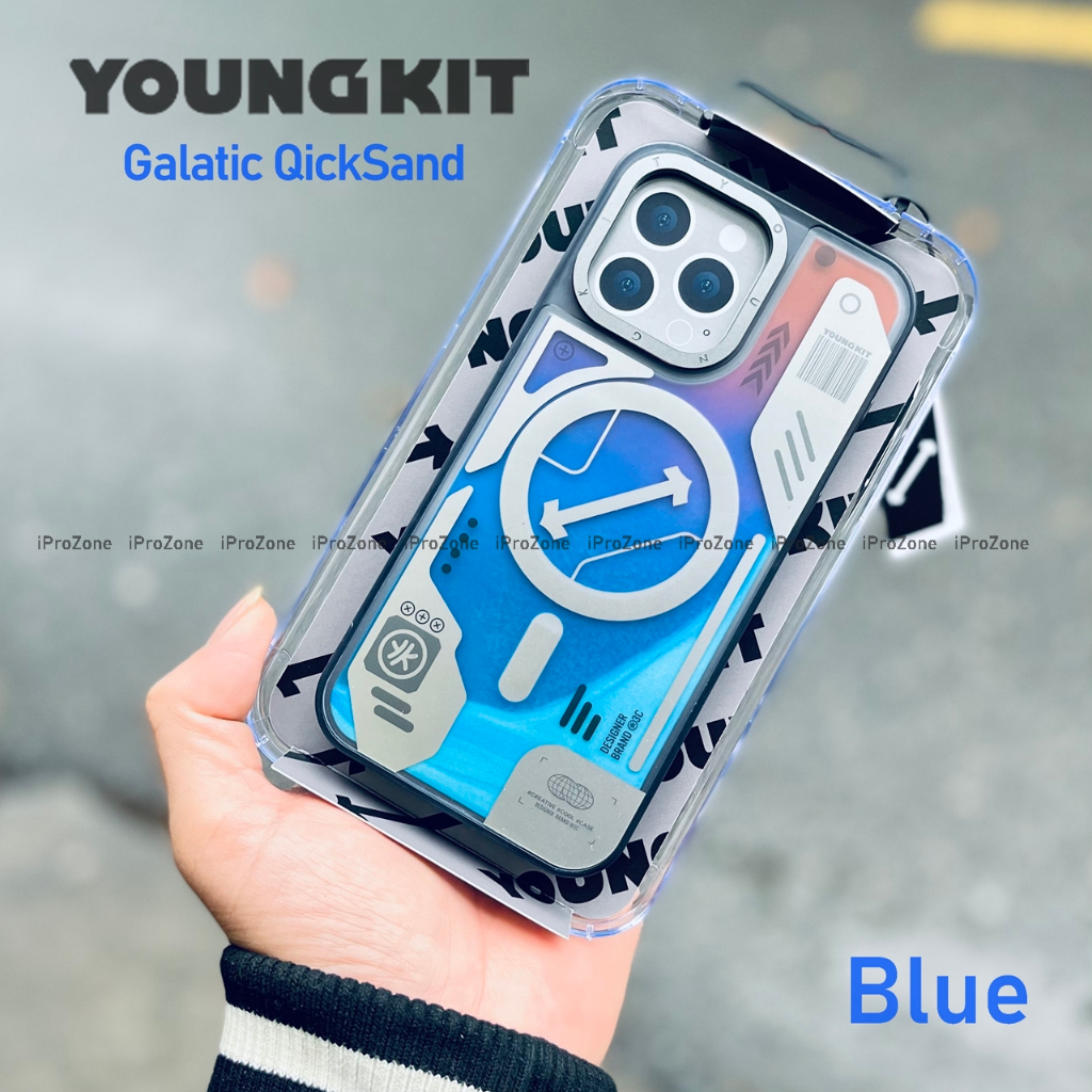 Youngkit Galactic 流沙磁性手機殼適用於智能手機 15 ProMax 夜間夜光沙支持無線充電