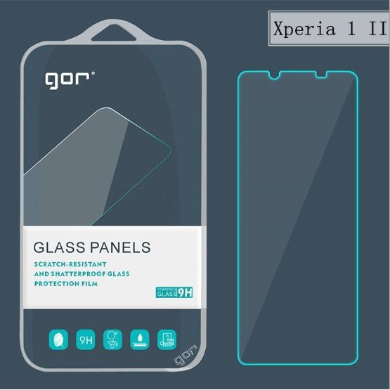 2 件套鋼化 Gor 索尼 Xperia 1 Mark II 透明斜面玻璃 2.5D