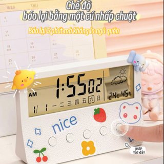 透明鬧鐘ins兒童桌面時鐘電子時鐘日曆學生奶奶計時器