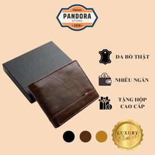 真皮牛皮錢包水平設計簡約精緻設計帶盒 - Pandora.Store Wallet VT02