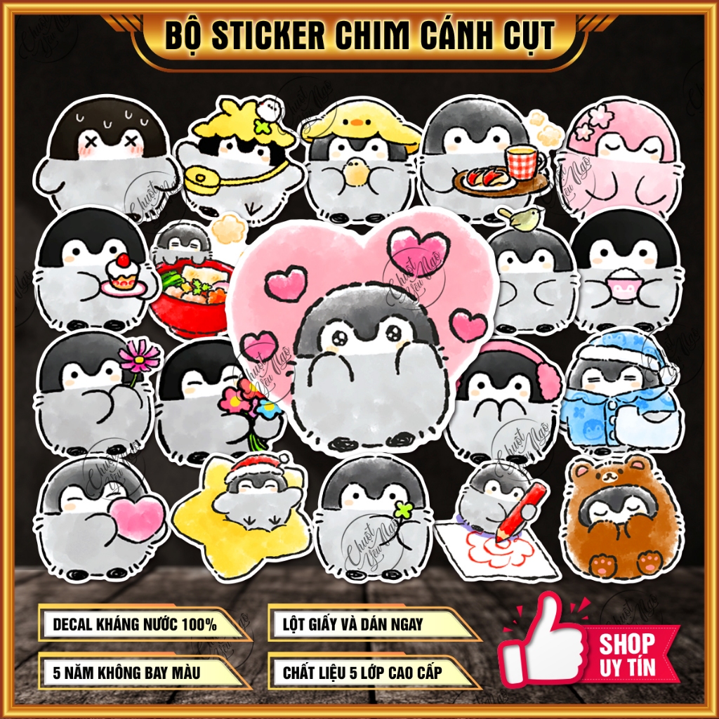 組合 100 張貼紙可愛企鵝貼花裝飾貼紙