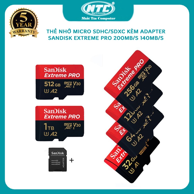 Sandisk Extreme Pro 1TB / 256GB / 512GB A2 V30 U3 存儲卡讀取 200M