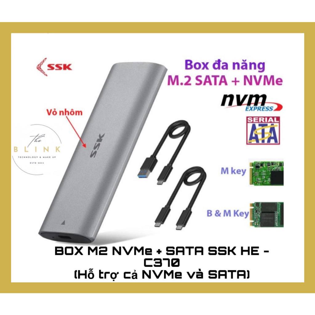 M2 SATA NGFF 和 M2 NVMe PCIe 轉 USB 3.0 3.1 SSK SHE C370 鋁製轉換器