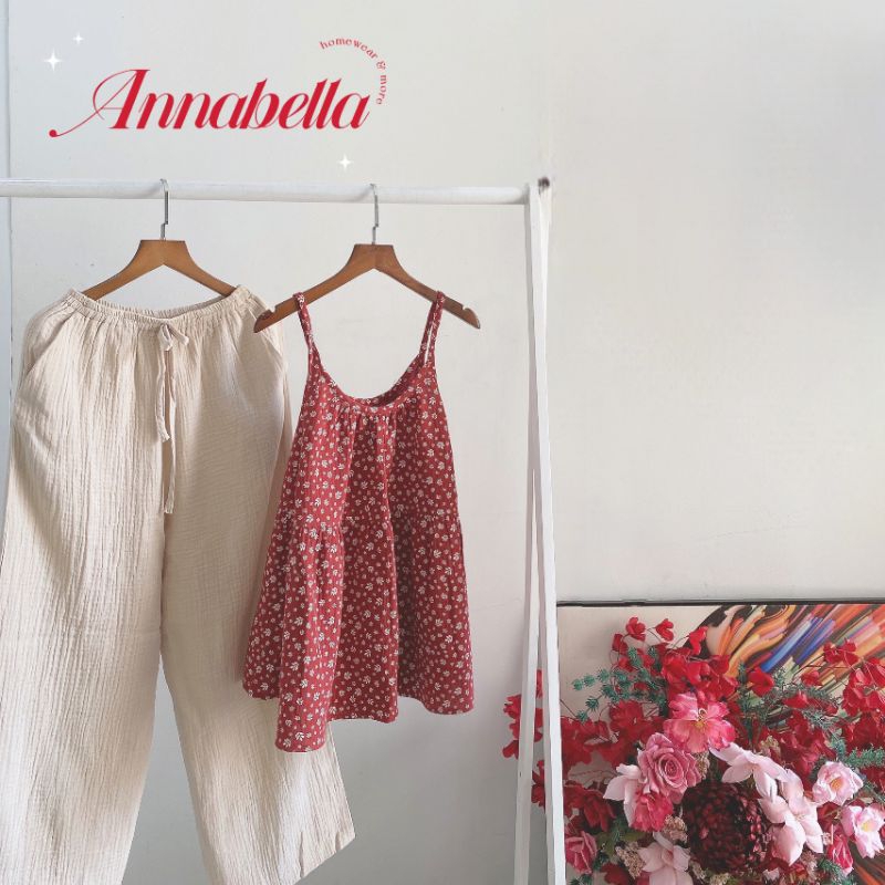 優雅紅色圖案 Annabella ANNA 女士兩線長套裝