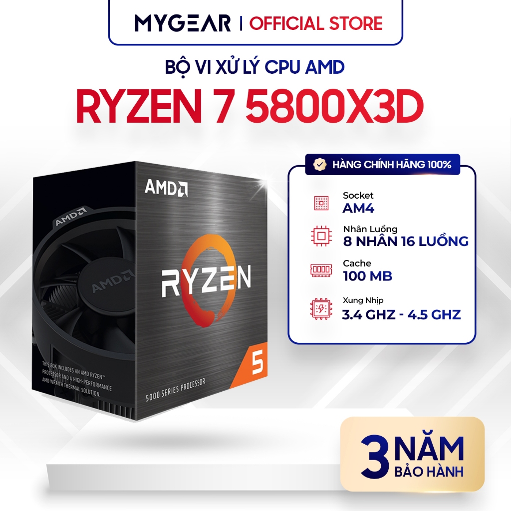 Cpu 處理器 AMD Ryzen 7 5800X 三維 8 核 16 線程,Catche 100MB 高達 4.5GH