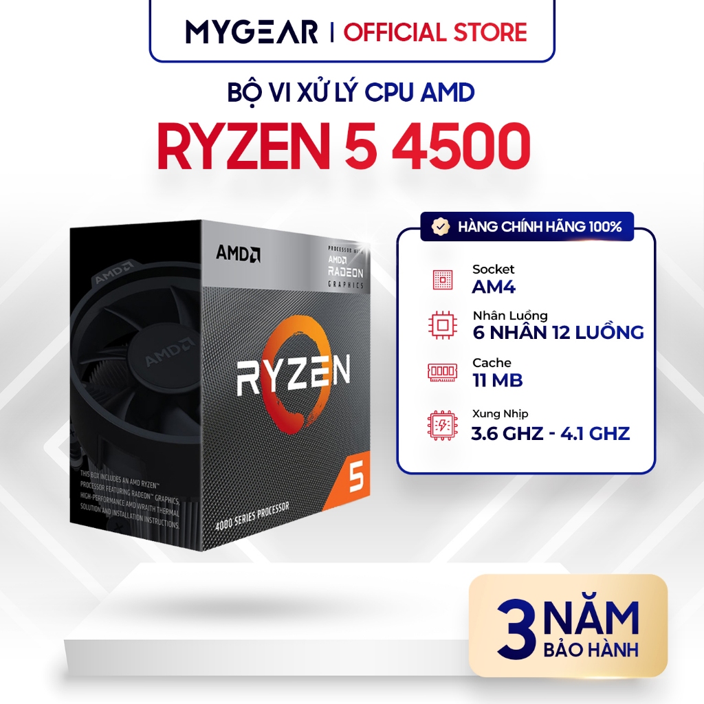 Cpu 處理器 AMD Ryzen 5 4500 6 核 12 線程緩存 11MB 高達 4.1GHz 正品-