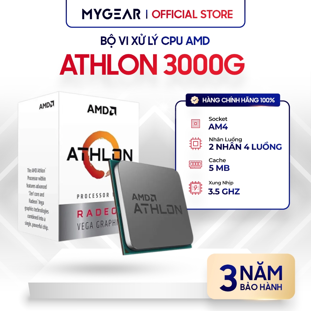 Cpu 處理器 AMD Athlon 3000G 2 核 4 線程緩存 5MB 脈衝高達 3.5GHz 正品-