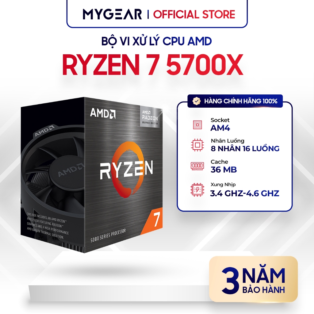 Cpu 處理器 AMD Ryzen 7 5700X 8 核 16 線程緩存 36MB 脈衝高達 4.6GHz -