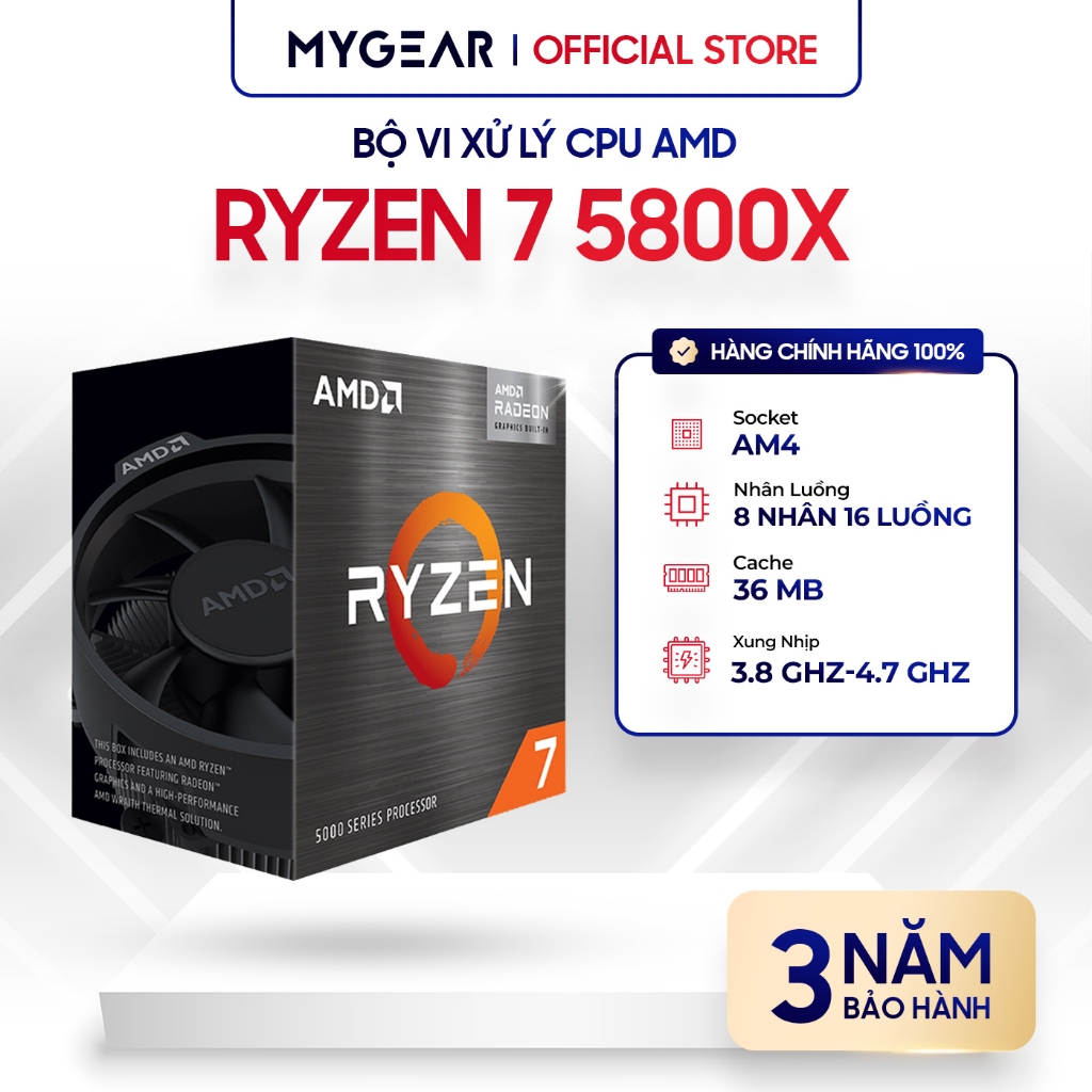 Cpu 處理器 AMD Ryzen 7 5800X 8 核 16 線程,36MB 高達 4.7GHz -