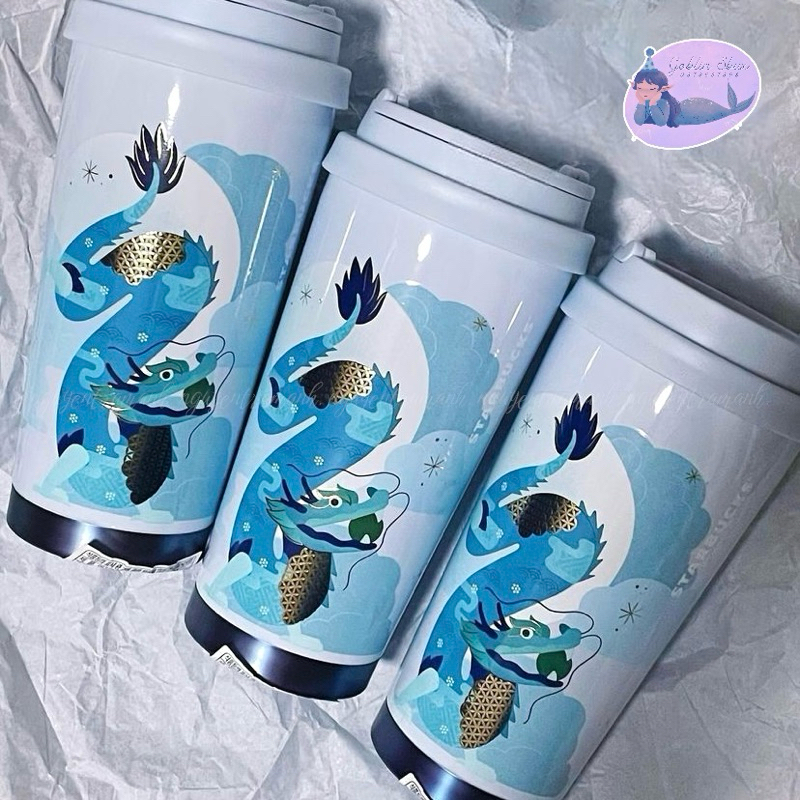 [最後存貨!!] 星巴克韓國保溫瓶 473ML BLUE DRAGON ELMA 不倒翁