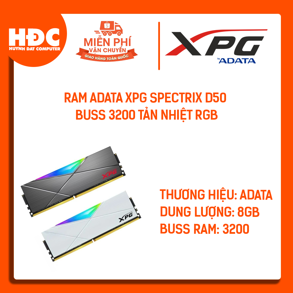 內存 DDR4 8GB 威剛 XPG SPECTRIX D50 BUSS 3200 RGB