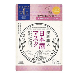[日本國內產品] 7 片清酒酒酒面膜 (內容量 95mL) - Bichada-Syokin 保濕面膜