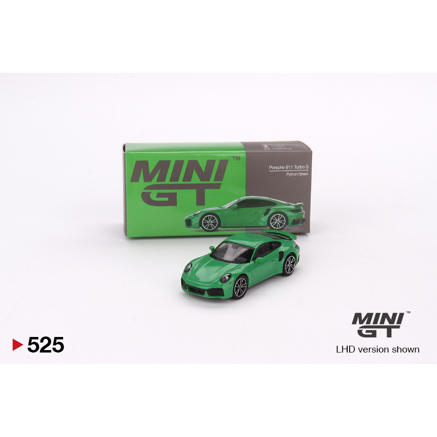 車型保時捷 911 Turbo S 蟒蛇綠 1 /64 MiniGT MGT00525