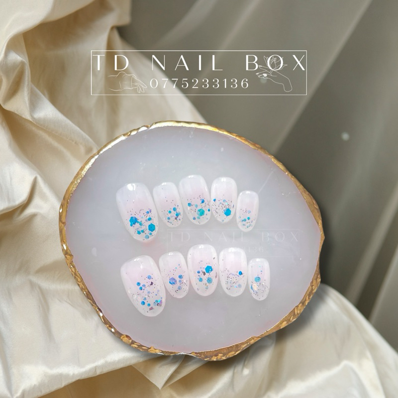 Tdnailbox 美甲盒手工設計 ombre Hid 可愛的 bling 基本美甲盒,ombre