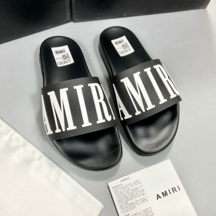 Amiri 男士水平帶拖鞋標準盒 1:1 像歐洲一樣,軟橡膠鞋底光滑大形狀
