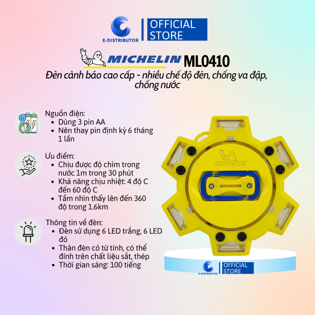 Michelin ML0410 - 100% 正品優質安全警示燈,防震防水