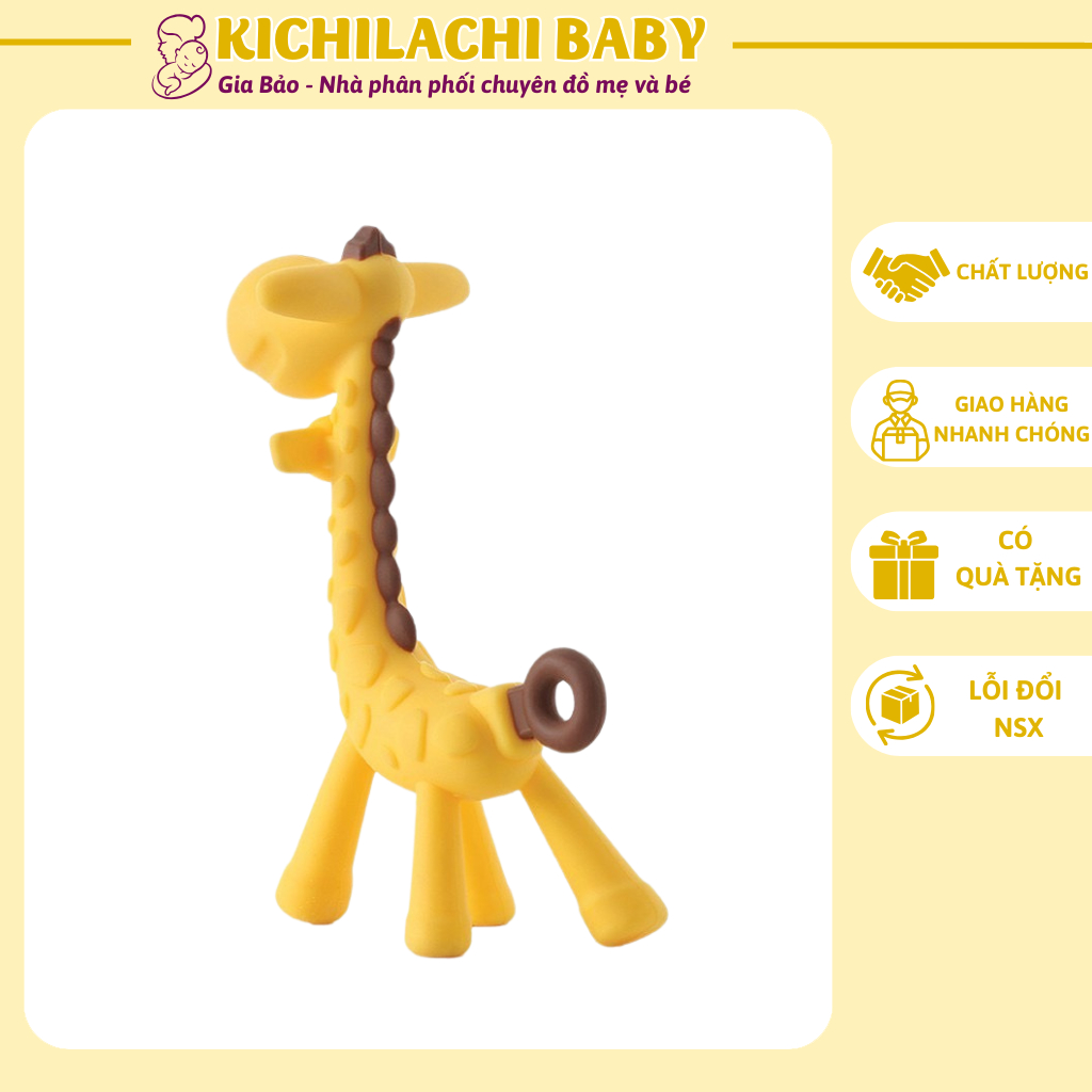 Kichilachi 矽膠牙齦和鹿和香蕉形狀柔軟且對嬰兒在出牙期間使用安全