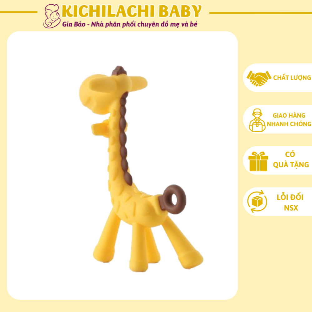 Kichilachi 鹿和香蕉形狀矽膠口香糖對嬰兒柔軟安全