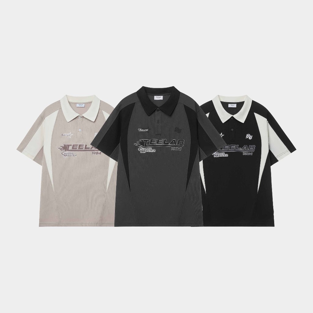 Polo Teelab 本地品牌棉質大碼 3 色黑色、奶油色、灰色 Racing Master 襯衫 AP049