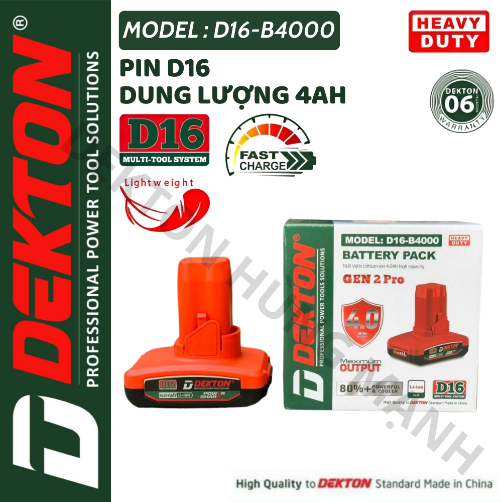 Dekton D16 電池,16.8v 4ah 適用於 D16 Dekton D16-B4000 系統