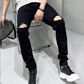[JEAN04] 黑色破洞男式牛仔褲,彈力好韓式,出廠價便宜