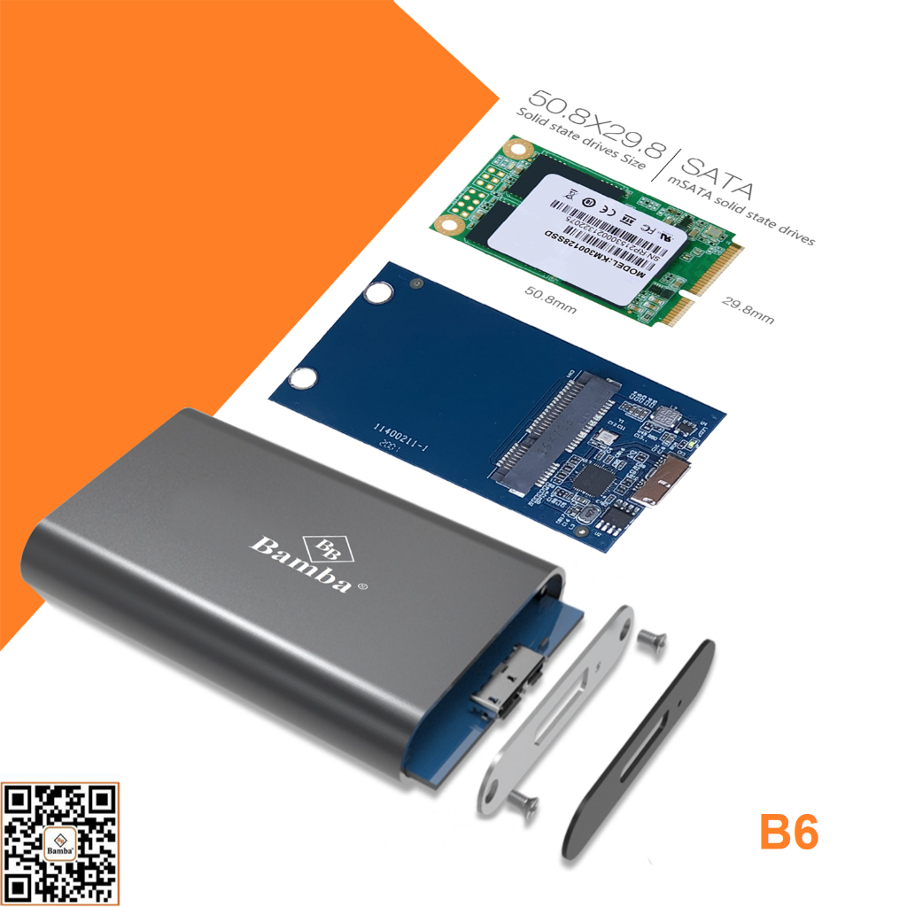 Msata Ssata SSD 外殼轉 USB 3.0 - MSATA SSD BOX 轉 USB 3.0 BAMBA