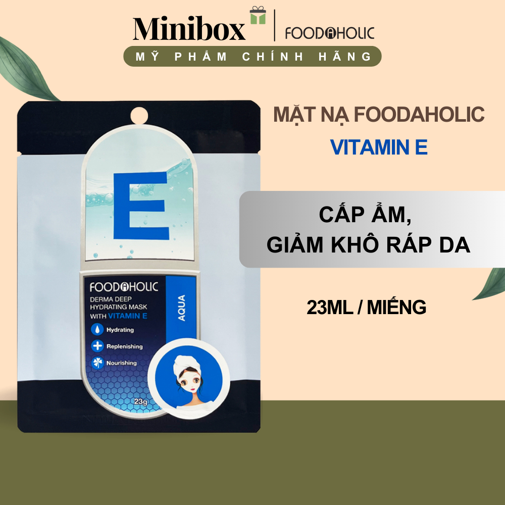 Foodaholic 維生素 E 面膜保濕,支持皮膚恢復,皮膚再生 23g Minibox