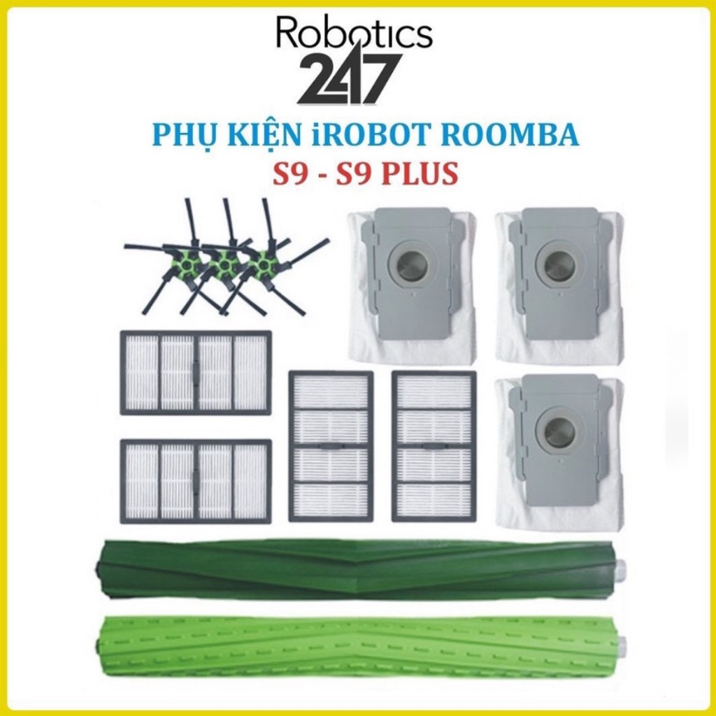 配件機器人吸塵器 iRobot Roomba S9、S9 Plus。 滾刷、hepa 過濾器、邊刷、集塵袋