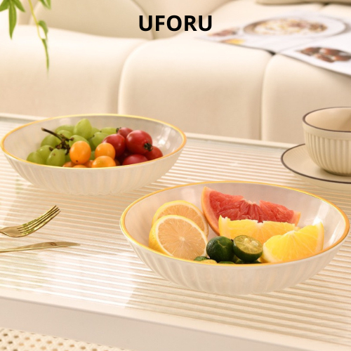 優質 Uforu 金邊水果盤,豪華安全方便的食物蛋糕盤 UFK55