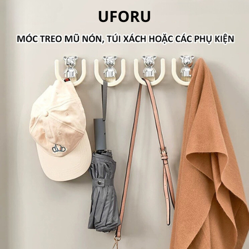 Uforu 高品質 Uforu 承重牆鉤、浴室衣架掛帽子和牢固貼紙外套 UF05