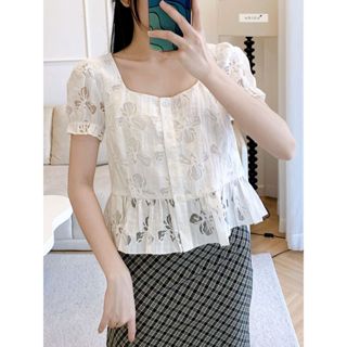 Eira Top nhiennhienvintage BA370方領女娃娃裝襯衫