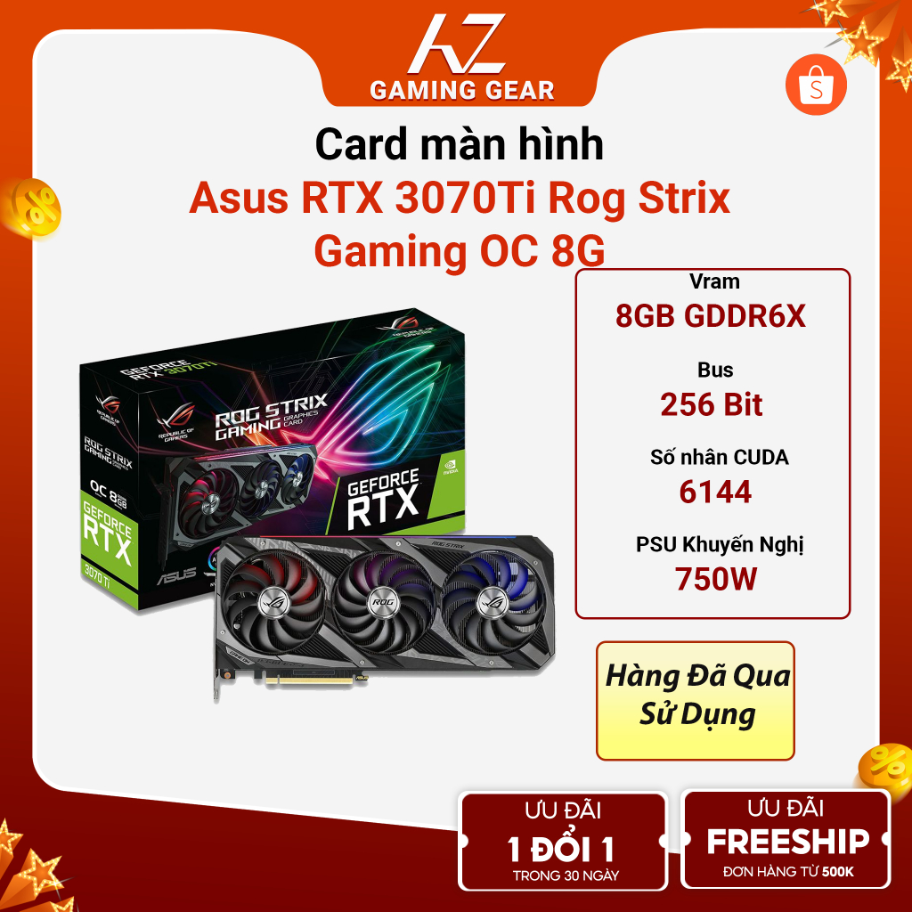 Vga 華碩 RTX 3070Ti Rog Strix 遊戲超頻 8G Gdr6X 3 風扇