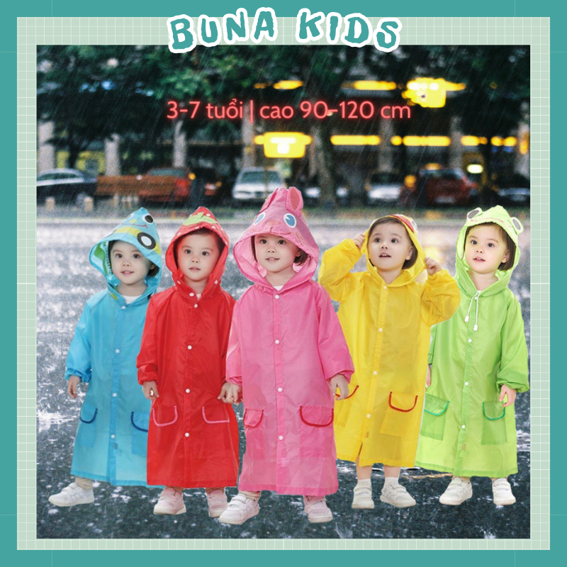 2-7歲兒童雨衣 90-120cm高嬰兒雨衣 1件多可愛圖片 Bunakids AT42