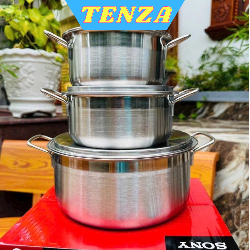 不銹鋼鍋組,sony 3 項電磁爐組可用於所有類型的爐子 - 燃氣灶、電磁爐、紅外線灶 TENZA