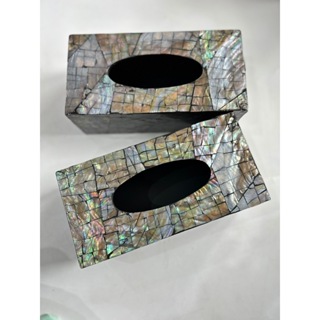 (特殊類型)Vitrapro 高品質黑珍珠紙巾盒 100% 來自天然海珍珠