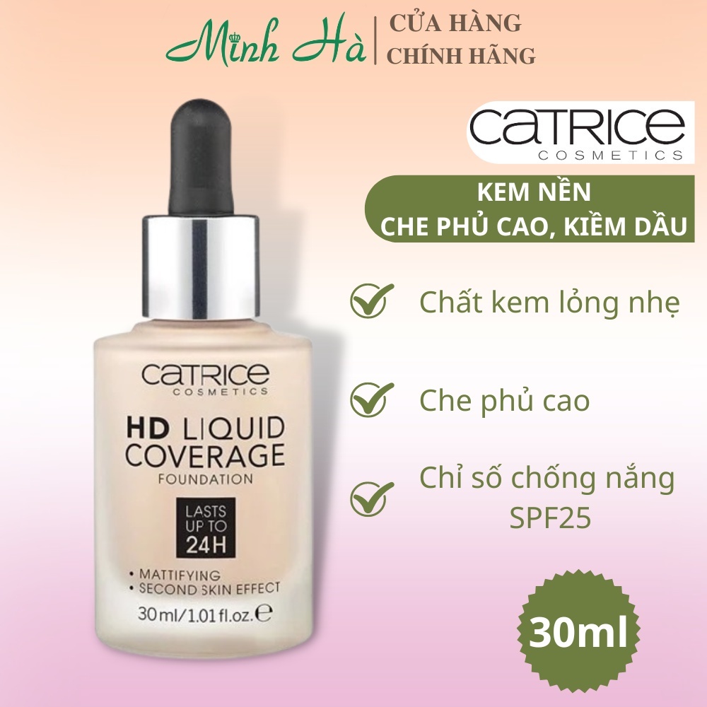 Catrice HD 24 小時液體遮瑕粉底鹼性粉底完美遮瑕 30 毫升(Supauth)