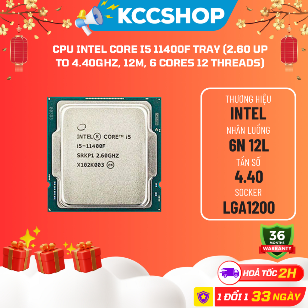 Intel Core i5 11400F 射線 CPU(2.60 高達 4.40GHz,12M,6 核 12 線程)-