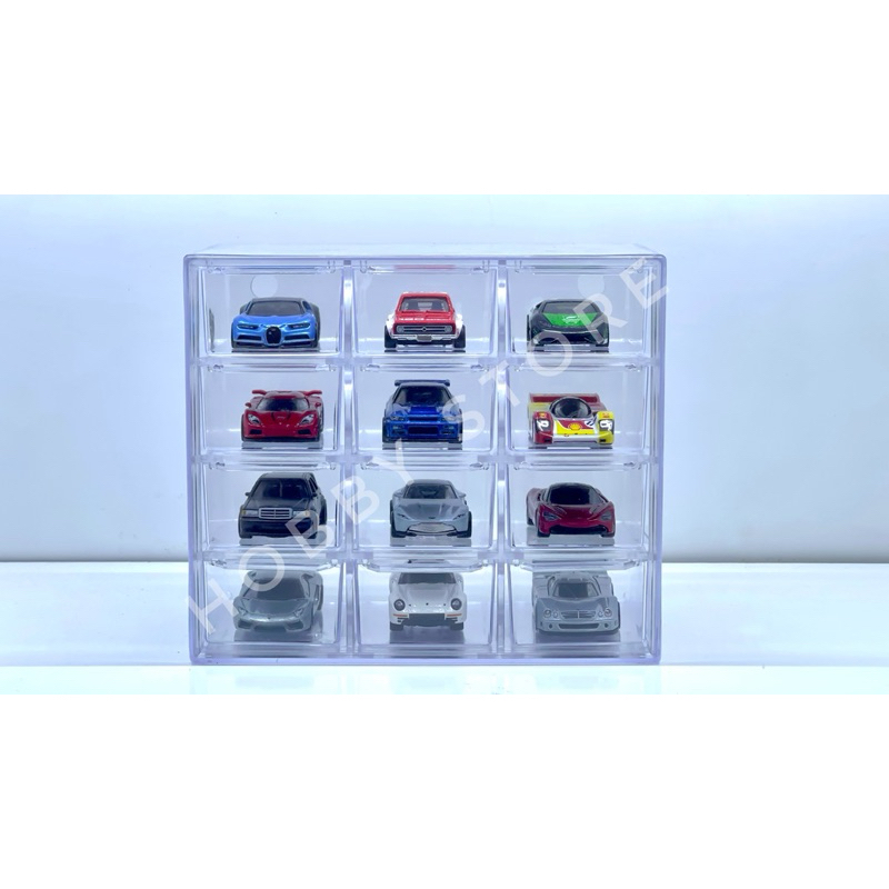 Hobby Store 1:64 Hot Wheels Mini GT 車架/貨架/展示盒型號 1:64 包括 12 盒