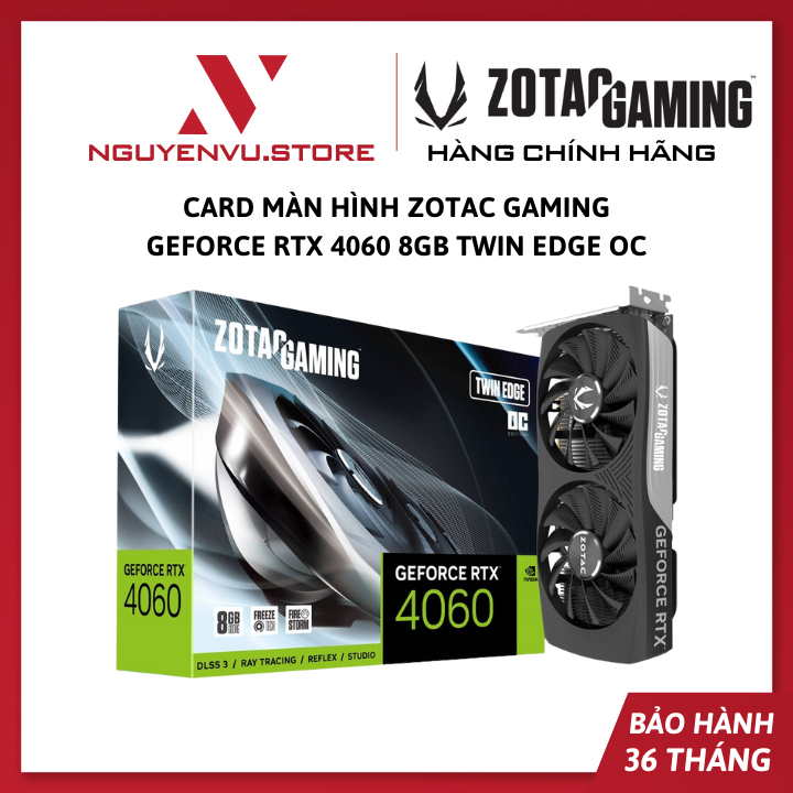 Zotac Gaming GeForce RTX 4060 8GB Twin Edge OC 黑色顯卡 (ZT-D406