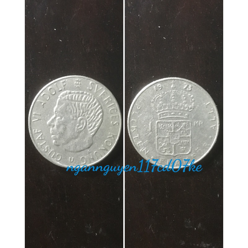 瑞典收藏硬幣 1 克羅納(瑞典)古斯塔夫六世阿道夫 1968 - 1973 年