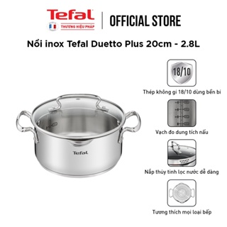 Tefal Duetto Plus 不銹鋼鍋,容量為 2.8L 尺寸 20cm