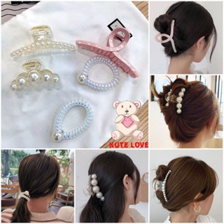 [HN] Lightning 5 髮夾 - 韓國女性髮帶人造珍珠(可零售)時尚、女性、優雅