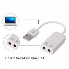 Usb sound 7.1 白色、有線 [1mic+1phone]-適用於電腦、筆記本電腦的 usb sound