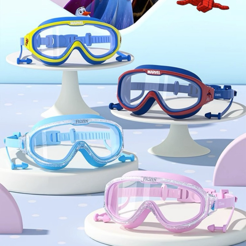 帶耳塞的嬰兒廣角防紫外線透明游泳鏡。 正品整箱商品